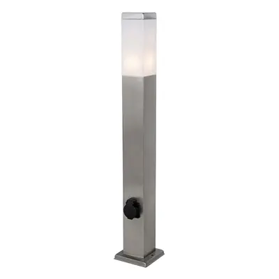 Venkovní lampa ocel 80 cm s paticí IP44 - Malios