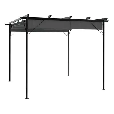 vidaXL Pergola se zatahovací střechou antracitová 3x3 m ocel 180 g/m²