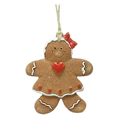 Hnědá vánoční ozdoba Perníček Gingerbread - 7*1*8 cm