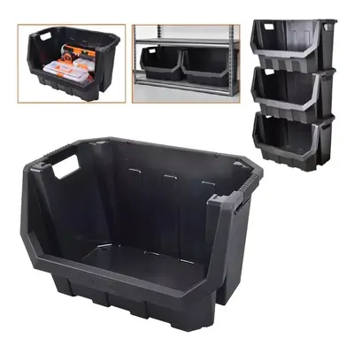 Prosperplast Dílenský úložný box se skosenou hranou HEAVY DUTY, černý 40x29x28