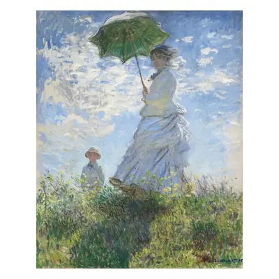 Obrazová reprodukce Žena se slunečníkem - Madame Monet a její syn, Claude Monet