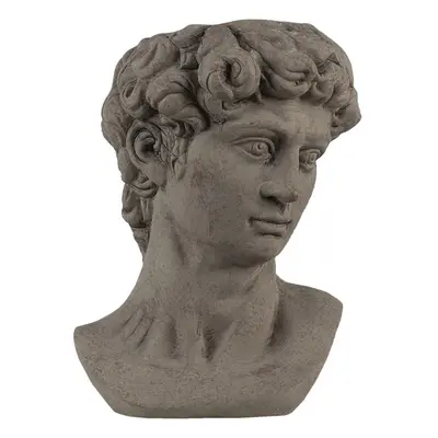 Šedý cementový květináč hlava ženy Bust grey M - 14*13*21 cm