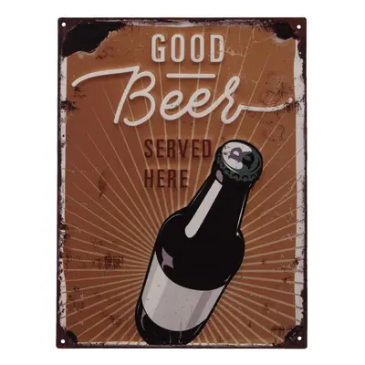 Nástěnná kovová cedule Good beer - 33*25 cm