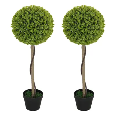 HOMCOM 2er-Set Künstlicher Eukalyptus, 90 cm Zimmerpflanze, Kunstpflanze im Topf, große Dekorati