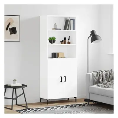 Skříň highboard bílá 69,5 x 34 x 180 cm kompozitní dřevo