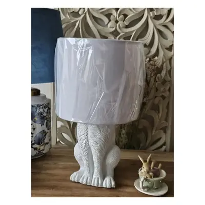 Bílá stolní lampa králík s bílým stínidlem Rabbi - Ø 20*45 cm E27/max 1*60W