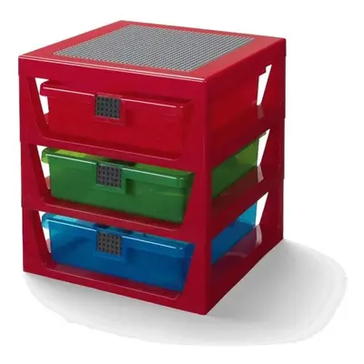 Červený organizér se 3 zásuvkami LEGO® Storage