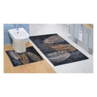 Bellatex Koupelnová a WC předložka Pírko 3D SADA 60 x 100 cm + 60 x 50 cm