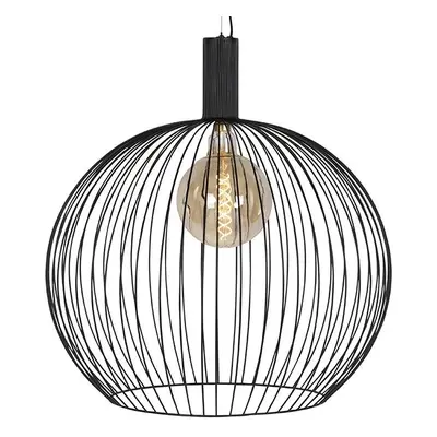 Designová závěsná lampa kulatá černá 70 cm - Wire Dos