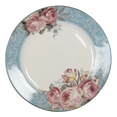 Porcelánový jídelní talíř se zlatou linkou Peony Rosé - Ø 26*2 cm