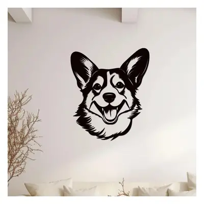 dřevo života Dřevěná dekorace na stěnu psa Corgi hlava Rozměry (cm): 34x40, Zvolte barvu dekoru: