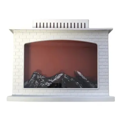 Moderní krb s LED imitací plamene - 25 x 21 cm - bílý