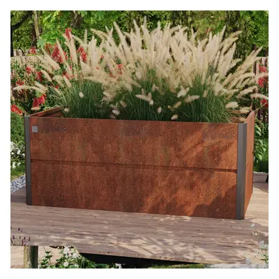 PRIMEYARD Vyvýšený záhon 200 x 100 x 77 cm, ocel Corten, rezavý vzhled - (GFPV00783)