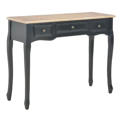 280046 vidaXL Dressing Console Table with 3 Drawers Black