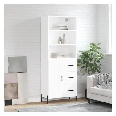 Skříň highboard bílá 69,5 x 34 x 180 cm kompozitní dřevo