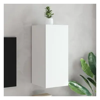 Nástěnná TV skříňka s LED osvětlením bílá 30,5 x 35 x 70 cm