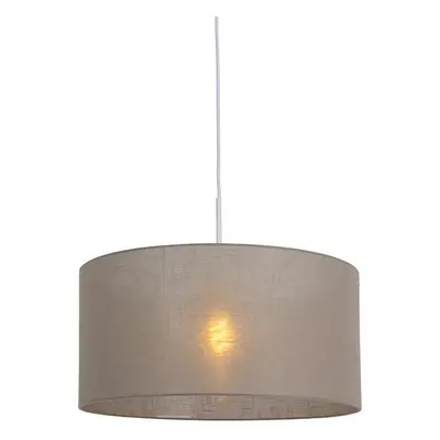 Venkovská závěsná lampa bílá s odstínem taupe 50 cm - Combi 1