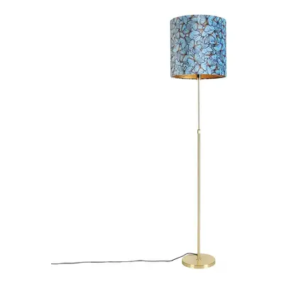 Stojací lampa zlatá / mosazná se sametovými odstíny motýlů 40/40 cm - Parte