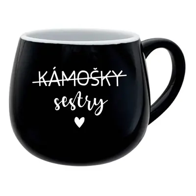 KÁMOŠKY SESTRY - černý keramický hrníček 300 ml