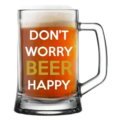 DON'T WORRY BEER HAPPY - pivní sklenice 0,5 l