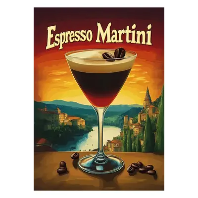 Ilustrace Espresso Martini Vintage, Andreas Magnusson