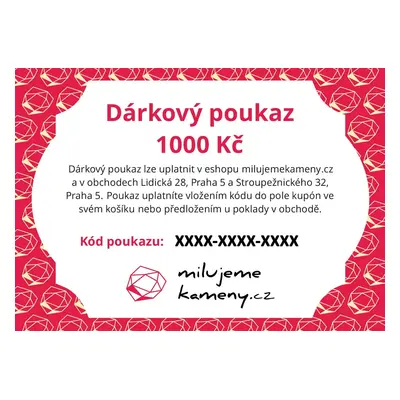 Dárkový poukaz 1000 Kč - kartička