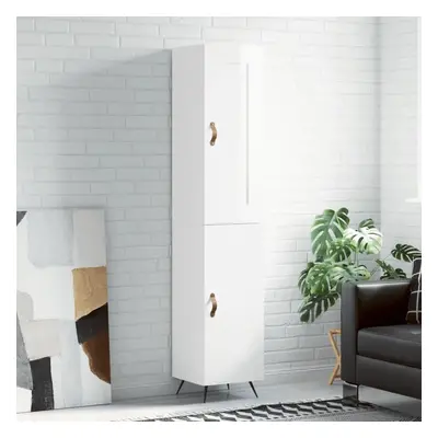 Skříň highboard bílá s vysokým leskem 34,5x34x180 cm kompozit