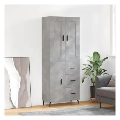 Skříň highboard betonově šedá 69,5x34x180 cm kompozitní dřevo