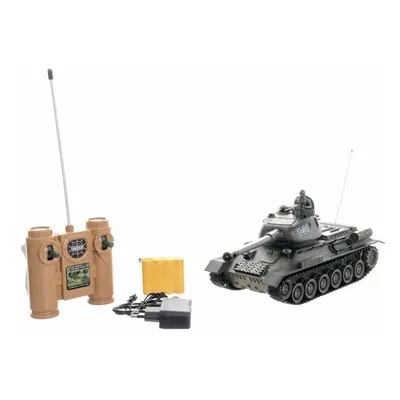 Teddies Tank RC T-34/85 se zvukem a světlem, 33cm, na baterie + dobíjecí pack 27 MHz