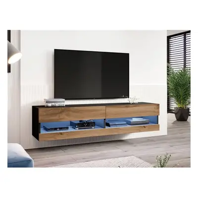 TV stolek Zigo New 180, Osvětlení: osvětlení LED - modré, Barva: černý / wotan