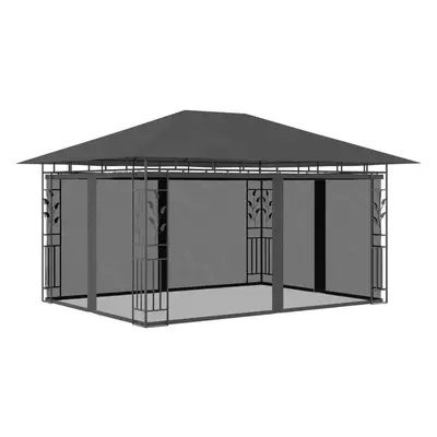 Altán s moskytiérou 4 x 3 x 2,73 m antracitový 180 g/m²