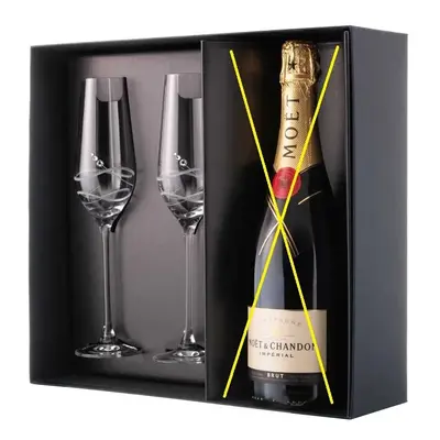 Diamante dárkový set sklenic na šampaňské se Swarovski krystaly Venezia 230 ml 2KS