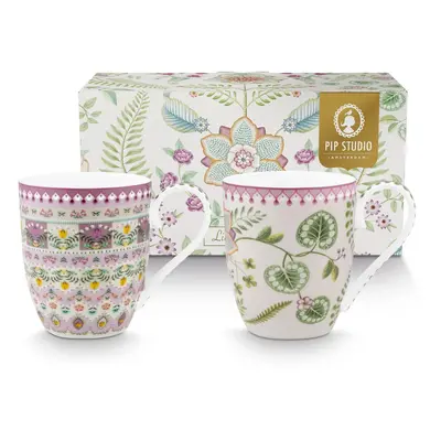 Pip Studio Lily & Lotus sada 2 hrnků 440ml, lila