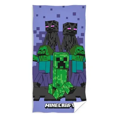 Plážová osuška Minecraft - motiv Enderman Monsters - 100% bavlna, froté s gramáží 300 g/m² - 70 