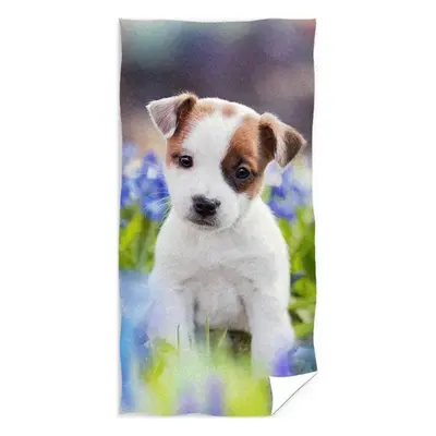 Bavlněná plážová osuška se stěňátkem - Jack Russell - 100% bavlna, froté s gramáží 300 gr./m² - 