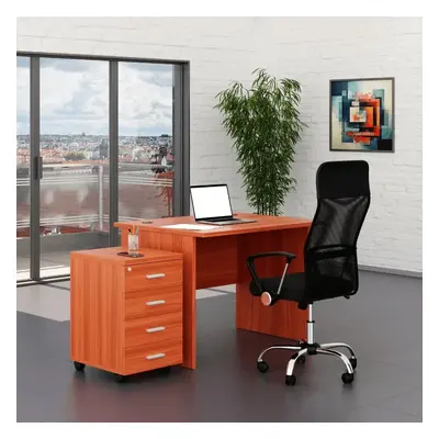 Sestava kancelářského nábytku SimpleOffice 1, 100 cm, třešeň