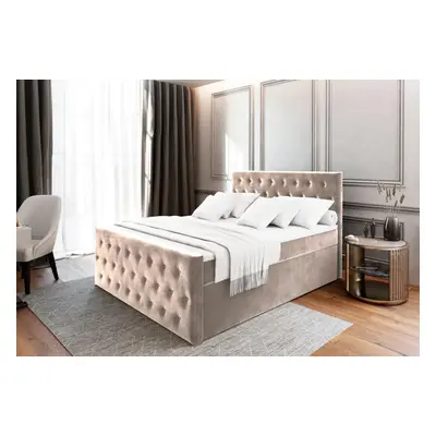 Expedo Čalouněná postel boxspring FENDI, 160x200, casablanca 4 + vrchní matrace