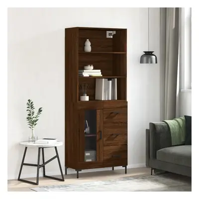 Skříň highboard hnědý dub 69,5 x 34 x 180 cm kompozitní dřevo