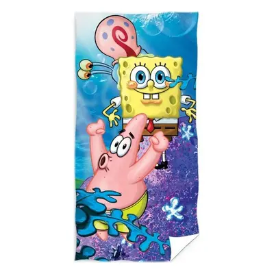 Dětská plážová osuška SpongeBob s Garym a Patrikem - 100% bavlna - 70 x 140 cm