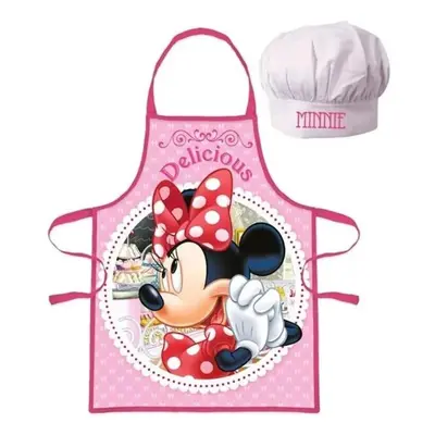 Dívčí / detská zástěra s kuchařskou čepicí Minnie Mouse - Disney - motiv Delicious - pro děti 3 