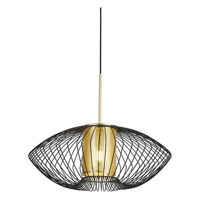 Designová závěsná lampa zlatá s černou 60 cm - Dobrado