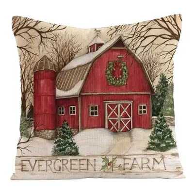 Vánoční povlak na polštář EVERGREEN FARM 45x45 cm, barevný