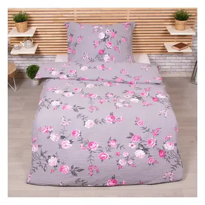 TOP Krepové povlečení ECONOMY 140x200+70x90 Rose grey