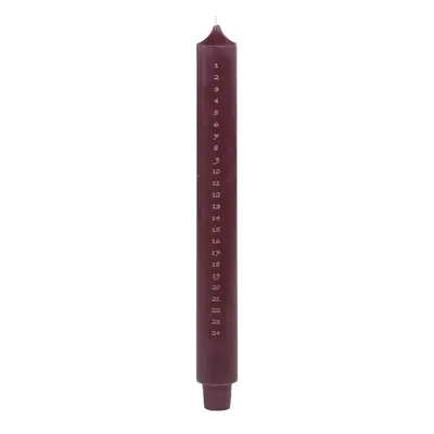 Červená adventní svíčka s čísly 1-24 Advent Candle - Ø 3*29cm / 20h