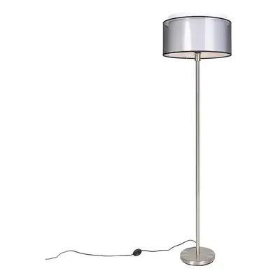 Designová stojací lampa z oceli s černo-bílým odstínem 47 cm - Simplo