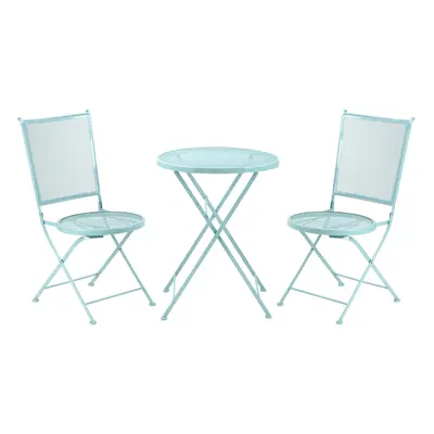 Zahradní sedací souprava Outsunny pro 2 osoby, bistro set s 1 stolem a 2 skládacími židlemi, mod