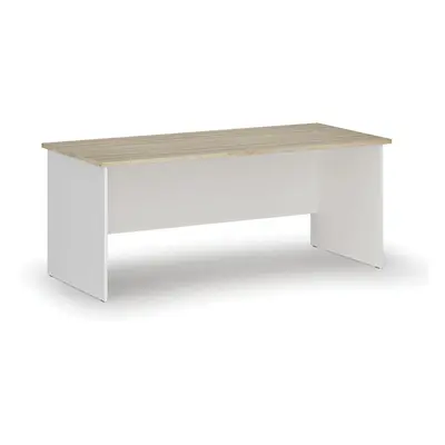 Kancelářský psací stůl rovný PRIMO WHITE, 1800 x 800 mm, bílá/dub přírodní