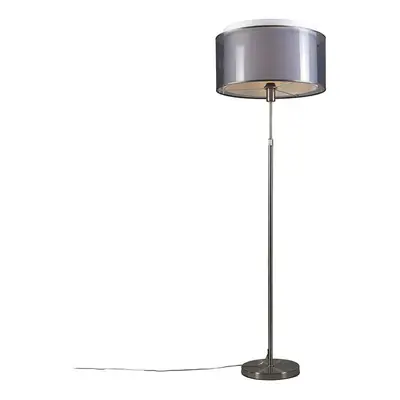 Stojací lampa ocelová s černo/bílým stínidlem 45 cm nastavitelná - Parte