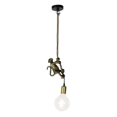 Vintage závěsná lampa zlatá - Animal Monkey