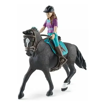 Schleich 42541 Hnědovláska Lisa s pohyblivými klouby na koni Storm